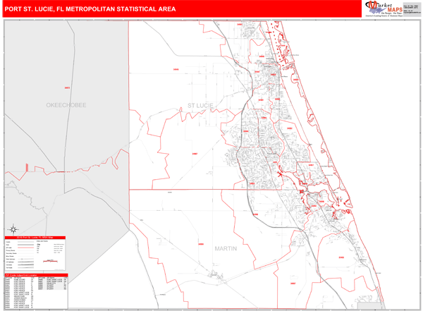 Port St. Lucie Metro Area<br />Zip Code<br />Red Line Style 2026